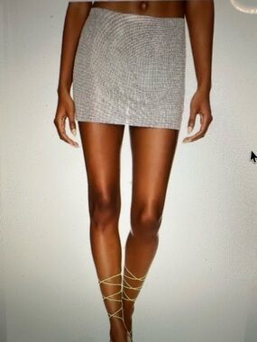 Camila Coelho Noemi Skirt Silver Rhinestone